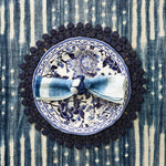 Kim Seybert Napkin Ring Sea Stone in Navy & White-Set of 2