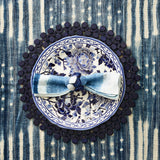 Kim Seybert Napkin Ring Sea Stone in Navy & White-Set of 2