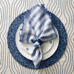 Kim Seybert Napkin Ring Sea Stone in Navy & White-Set of 2
