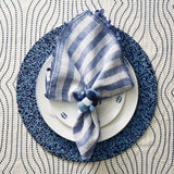 Kim Seybert Napkin Ring Sea Stone in Navy & White-Set of 2