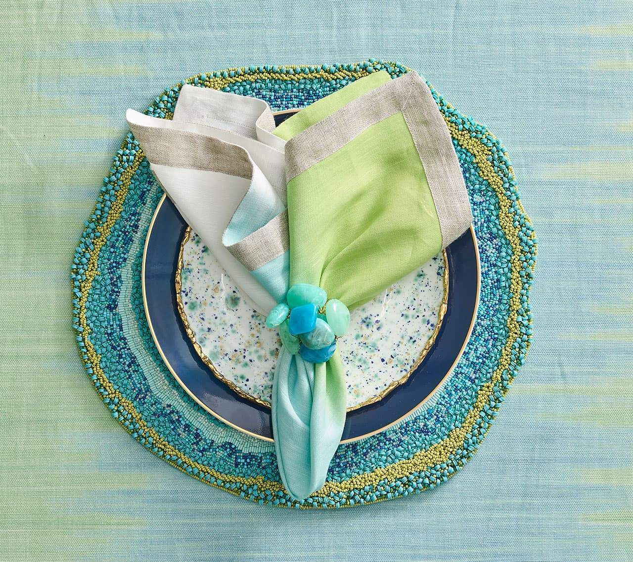 Sea Stone Seafoam Napkin Ring -Set of 4