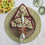 Kim Seybert - Oasis in Ivory, Green & Brown Napkin - Set of 4