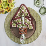 Kim Seybert - Oasis in Ivory, Green & Brown Napkin - Set of 4
