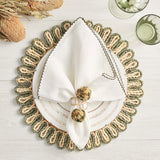 Kim Seybert - Casbah in Natural & Green Napkin Ring - Set of 4