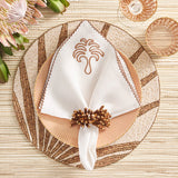 Kim Seybert - Royal Palm in Brown & Gold Napkin Ring - Set of 4