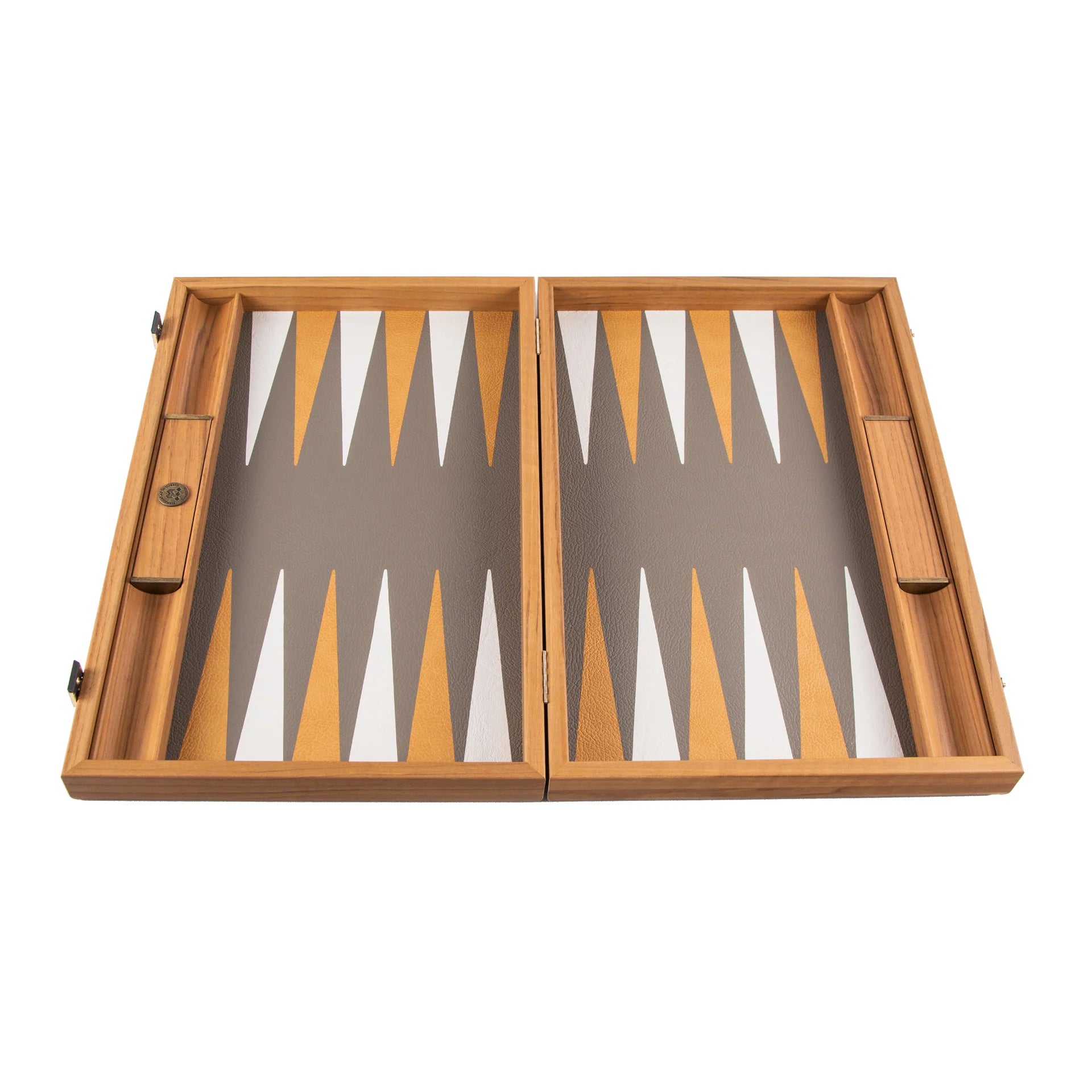 Manopoulos - GREY BEIGE OSTRICH TOTE Backgammon