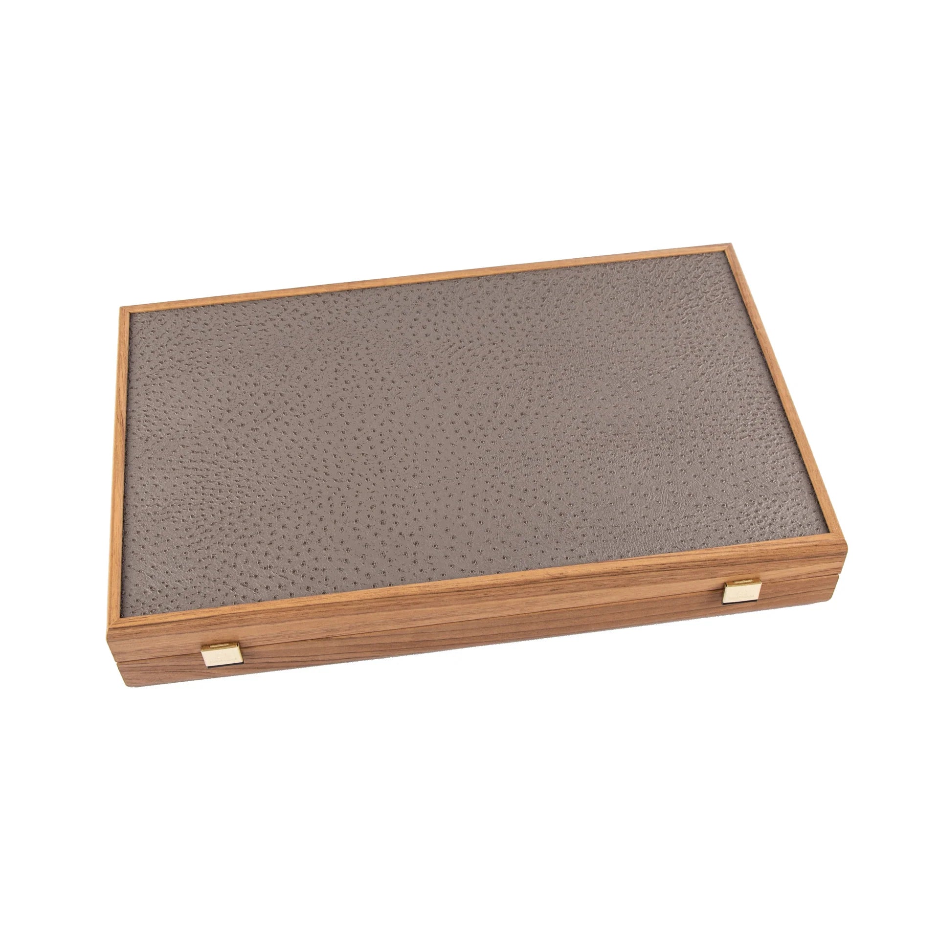 Manopoulos - GREY BEIGE OSTRICH TOTE Backgammon