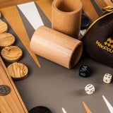 Manopoulos - GREY BEIGE OSTRICH TOTE Backgammon