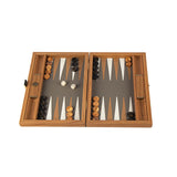 Manopoulos - GREY BEIGE OSTRICH TOTE Backgammon (Travel size)