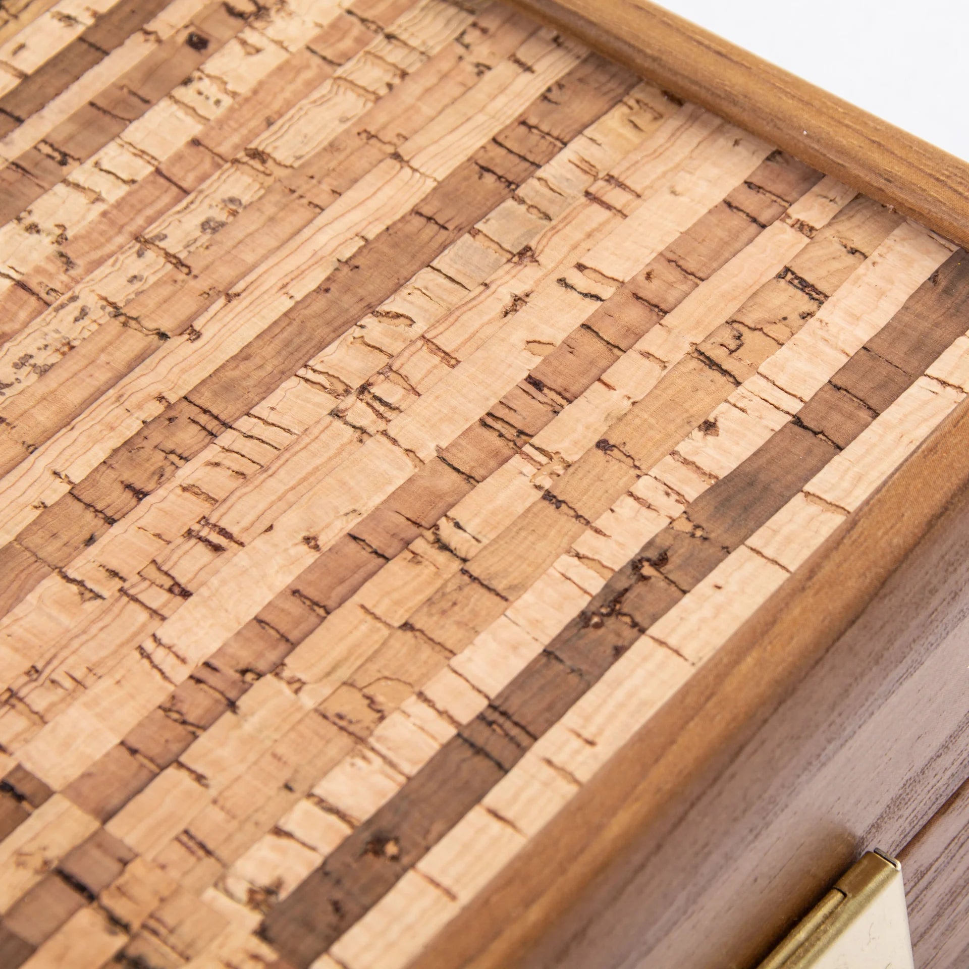 Manopoulos - BLACK NATURAL CORK Backgammon (with oak wood checkers)