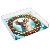 Nicolette Mayer Square Reindeer Acrylic Tray 12"X12"