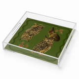 Nicolette Mayer Square Owl Seeing Double Pine Acrylic Tray 15"X15"