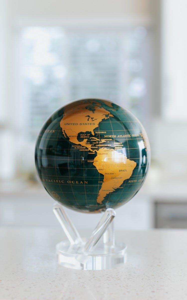 GREEN AND GOLD MOVA GLOBE 6"