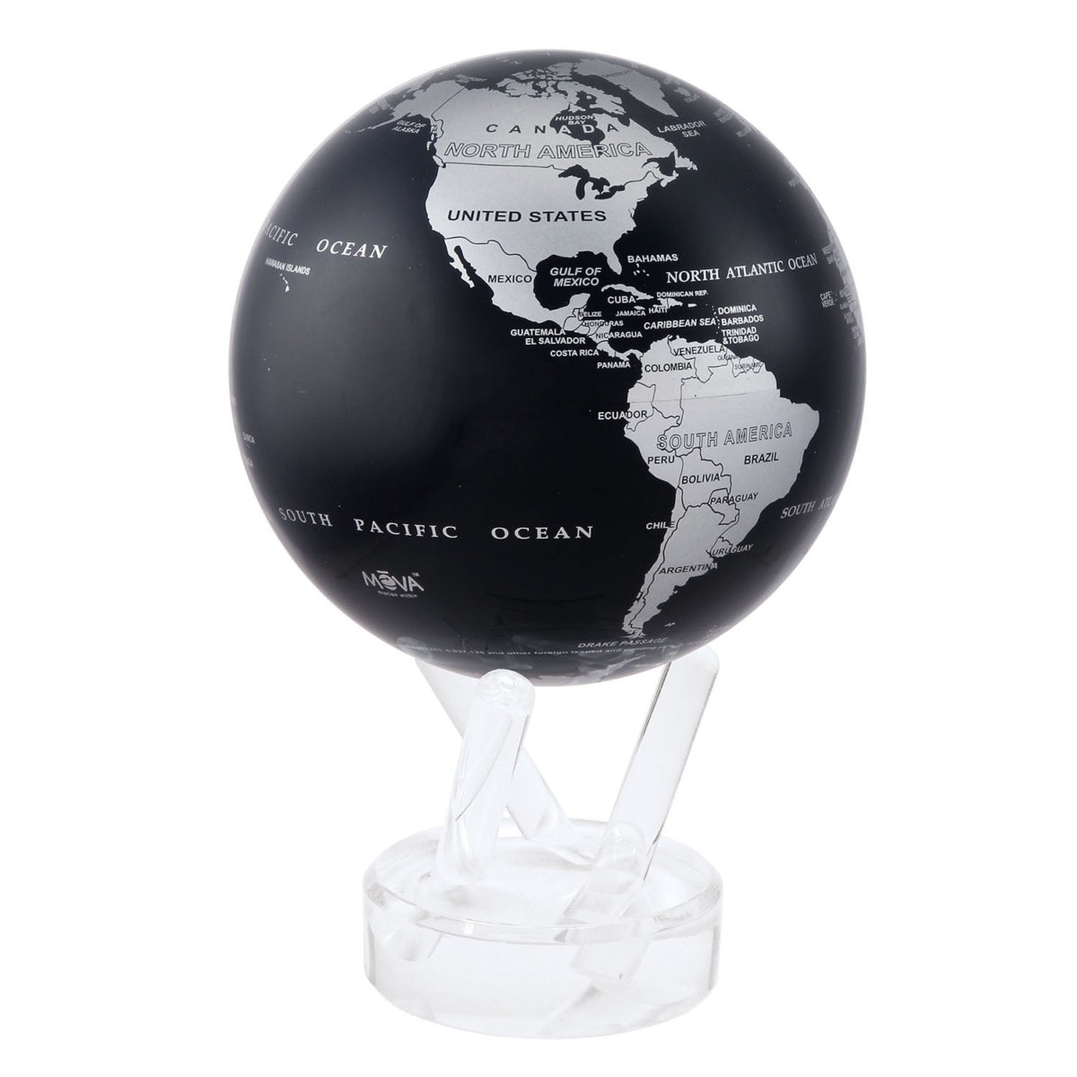 BLACK AND SILVER MOVA GLOBE 4.5"