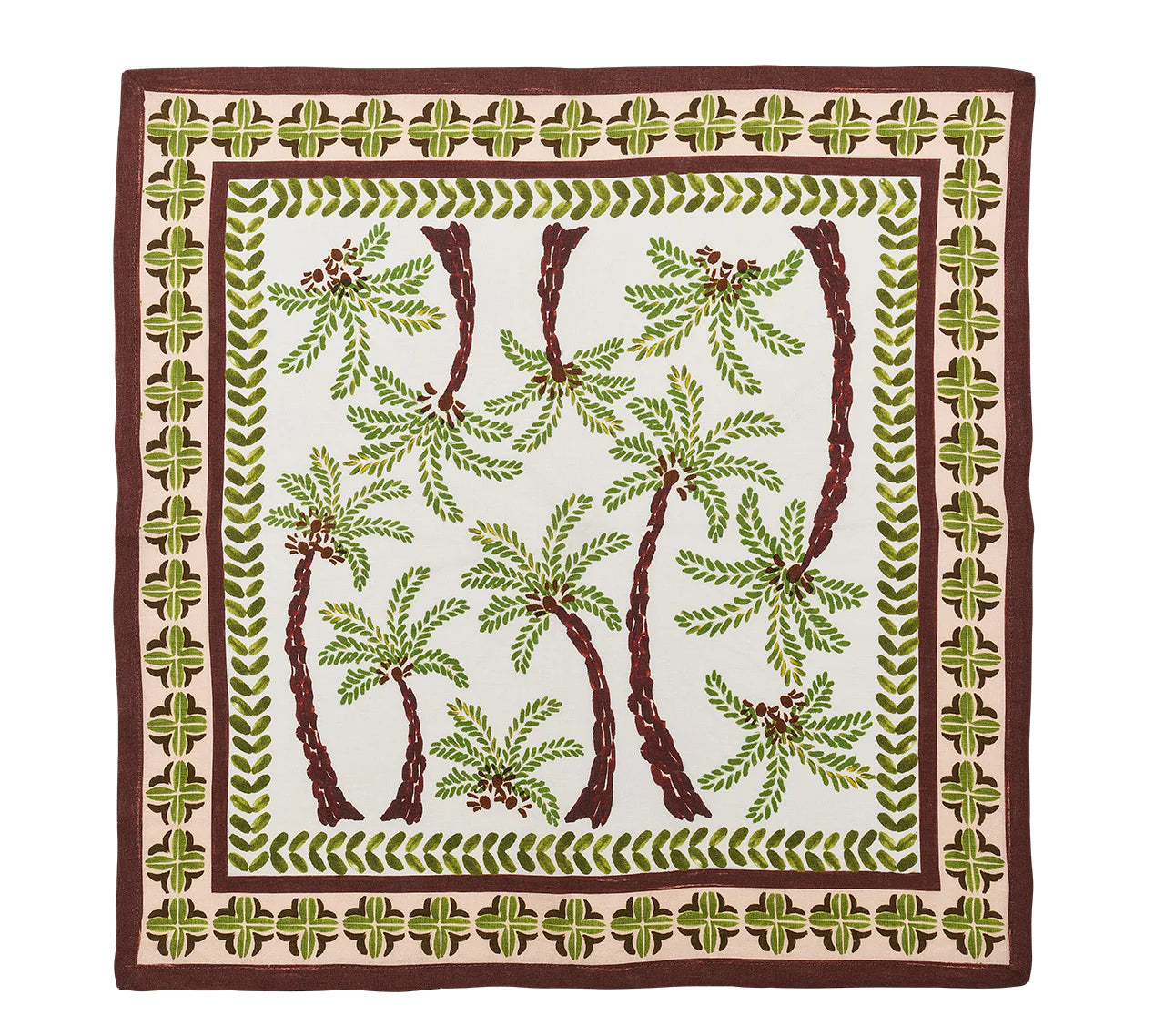 Kim Seybert - Oasis in Ivory, Green & Brown Napkin - Set of 4