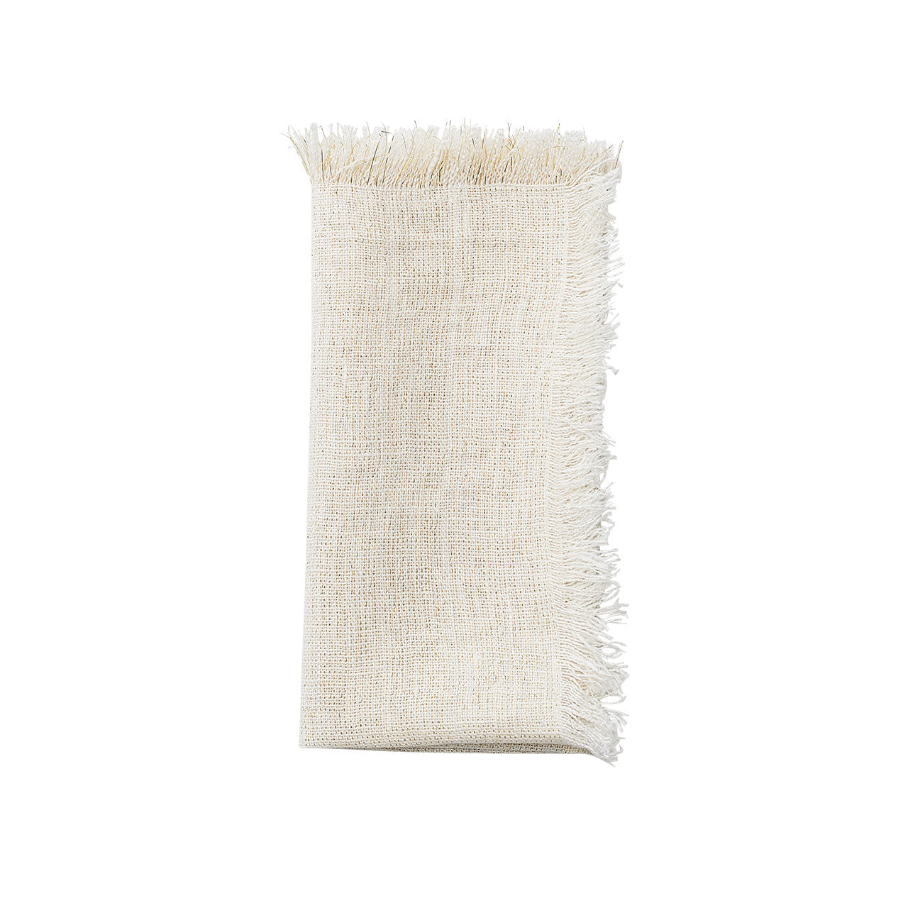 Fringe in White & Gold Napkin - Set of 4