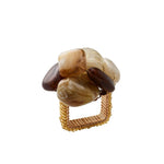 Kim Seybert Napkin Ring Sea Stone in Beige-Set of 2