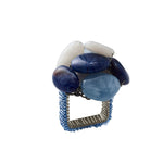 Kim Seybert Napkin Ring Sea Stone in Navy & White-Set of 2