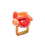 Sea Stone Orange Napkin Ring -Set of 4