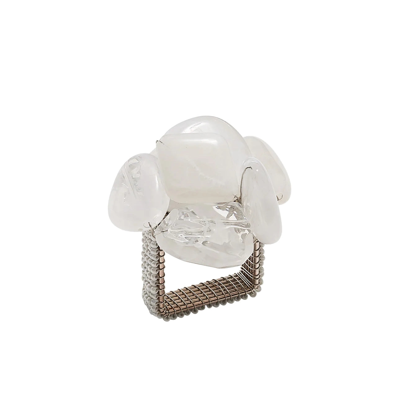 Kim Seybert - Sea Stone in White Napkin Ring - Set of 4