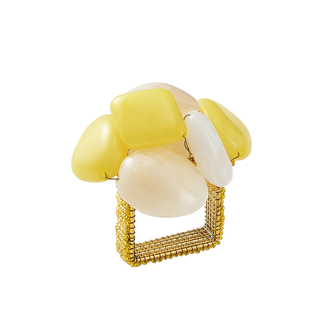 Sea Stone Yellow Napkin Ring -Set of 4