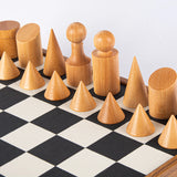 Manopoulos - Bauhaus Style Black & White Chess Set - 40x40cm with 8.5cm King Chessmen