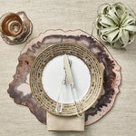 Petrified Wood Drink Coasters in Multi, Set of 4 in a Gift Box