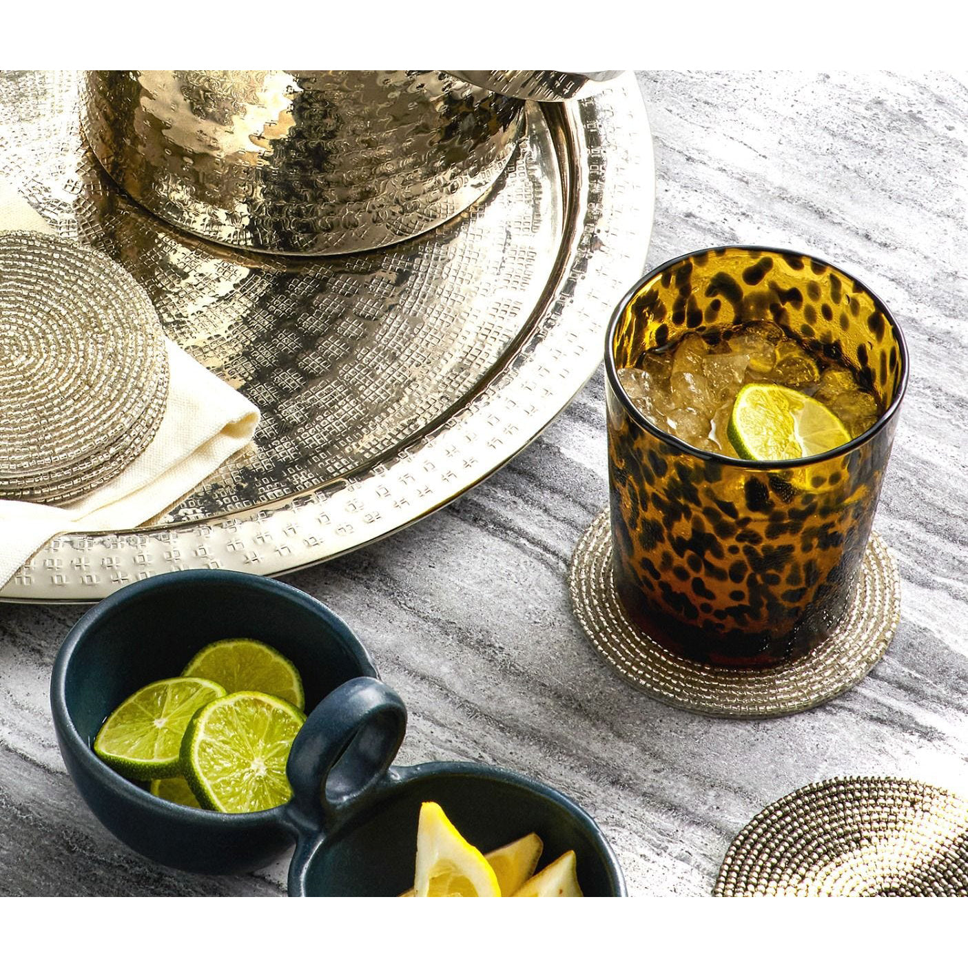 Andrew Tortoise Shell Tumbler Glass-Set of 2