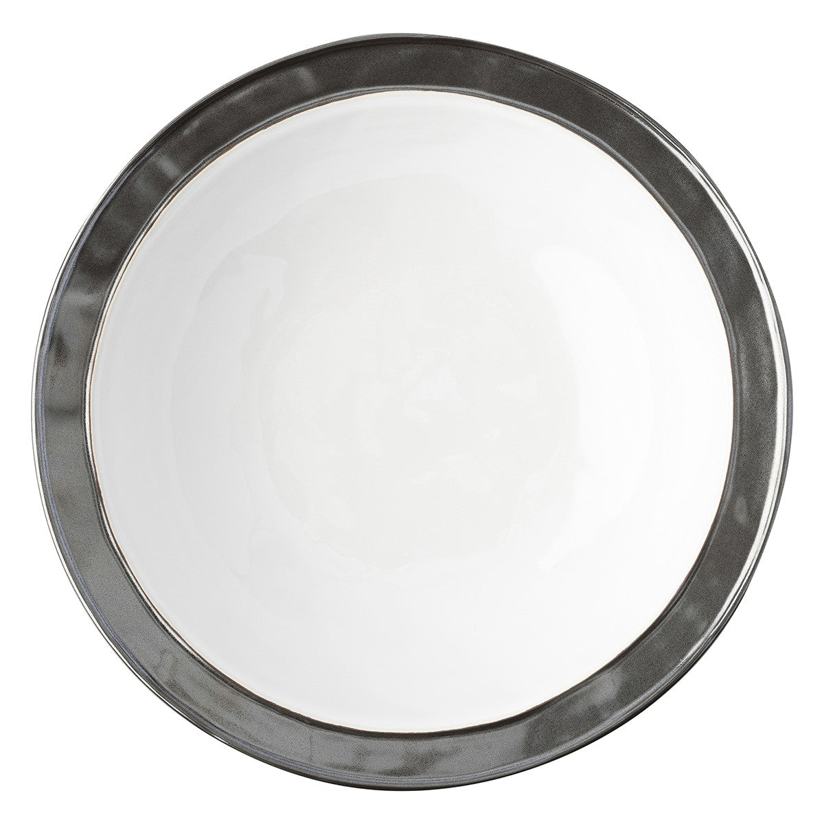 JULISKA PEWTER STONEWARE Emerson White/Pewter 13" Serving Bowl