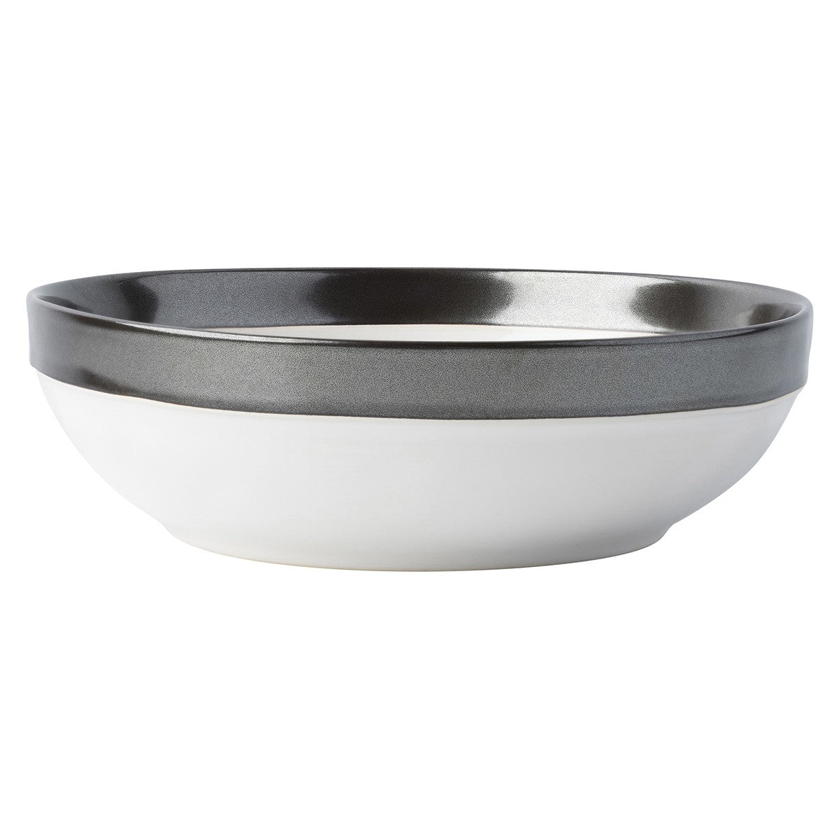 JULISKA PEWTER STONEWARE Emerson White/Pewter Coupe Bowl
