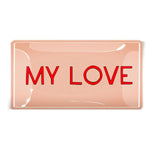 Ben's Garden - My Love Rose Decoupage Glass Tray  4" x  6"