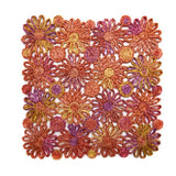 Deborah Rhodes Placemats Patchwork Daisy Square-Coral