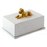 Astier De Villatte Gold Lion Butter Dish