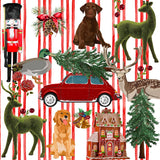 Nicolette Mayer Square Ultimate Christmas Stripe Acrylic Tray 18"X18"