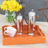 Addison Orange Medium Lacquered Scallop Serving Tray