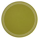 Bodrum Linens Pearls Round Grass White Placemat - Set of 4