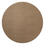 Bodrum Linens Wicker Round Mocha Mousse Vinyl Placemat - Set of 4