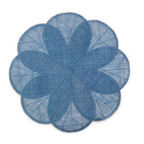 Deborah Rhodes Sinamay Flower Colony Blue Placemats-Set of 4