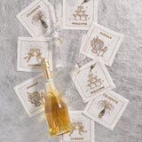 Kim Seybert - Cheers Cocktail Napkin in White, Gold & Silver, Set of 8 in a Gift Box