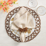 Kim Seybert - Royal Palm in Brown & Gold Napkin Ring - Set of 4