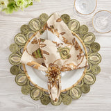 Kim Seybert - Paisley Vine Napkin in Beige & Multi, Set of 4