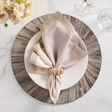 Kim Seybert - Dip Dye Natural & Grey Napkin - Set of 4