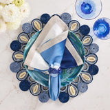 Kim Seybert - Marisol Placemat in Beige, Navy & Blue Set of 4