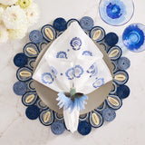 Kim Seybert - Carnation White & Blue Napkin - Set of 4