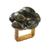 Kim Seybert - Bonton in Gray & Gold Napkin Ring - Set of 4