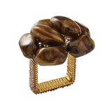 Kim Seybert - Bonton in Brown & Gold Napkin Ring - Set of 4