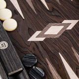 Manopoulos - Premium Handcrafted Ebony Burl Backgammon Set