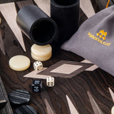 Manopoulos - Premium Handcrafted Ebony Burl Backgammon Set