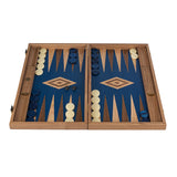 Manopoulos - Premium Handcrafted Walnut with Blue Oak Backgammon Set