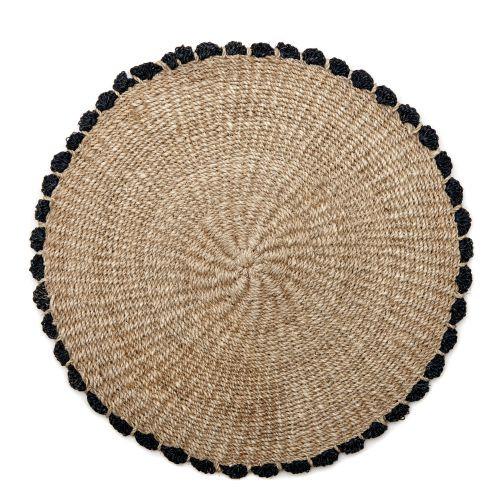 Deborah Rhodes Placemats BORDER TAHITIAN Black